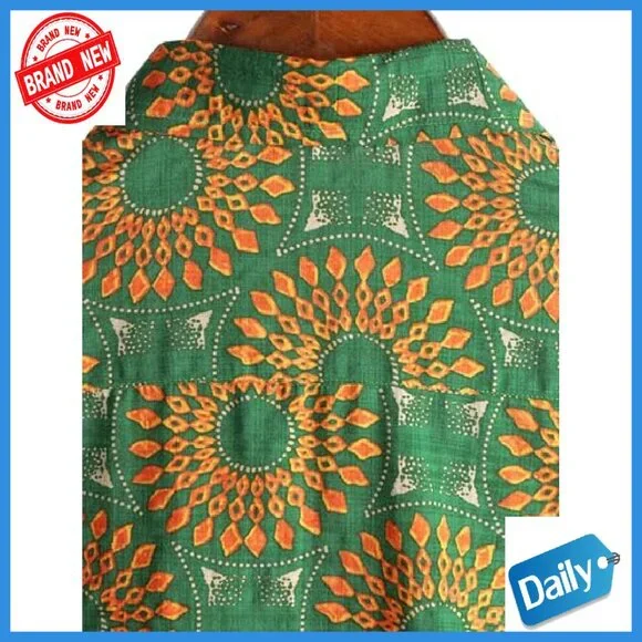 Men's Casual Button Down Shirt, Short Sleeve, Lightweight Cotton Blend - Picture 7 of 7